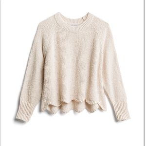 Cotton Emporium Miriam Cropped Scalloped Pullover